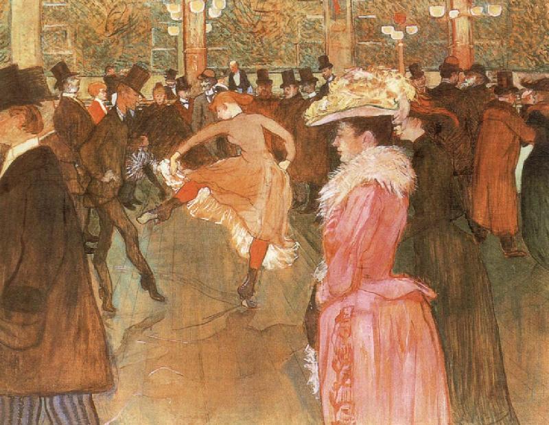 Henri de toulouse-lautrec A Dance at the Moulin Rouge France oil painting art